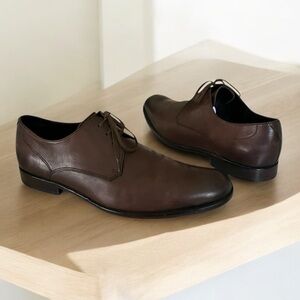 John Varvatos Luxe Oxford Brown Leather Plain Toe Dress Shoes Men’s Size 11